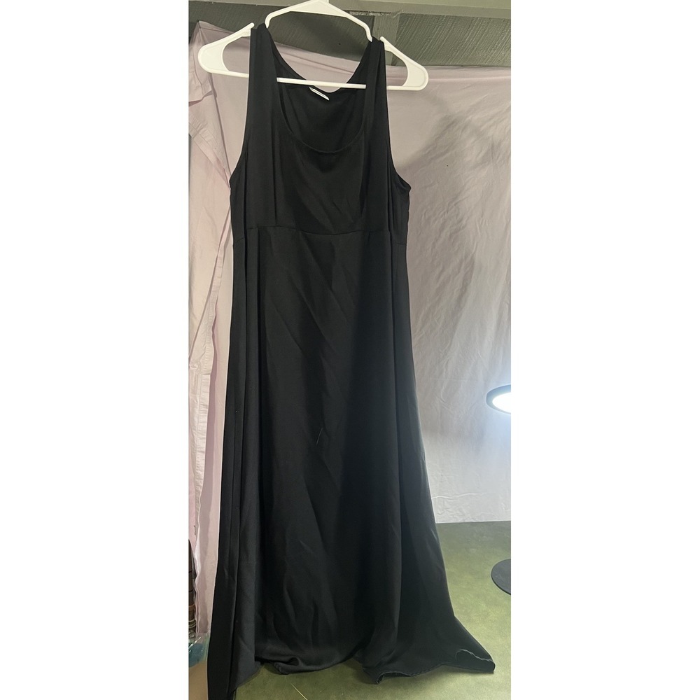 Vtg Sostanza Dress Womens‎ L Black Sleeveless Maxi